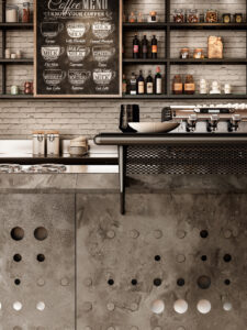 Dettaglio arredo bar modello Bridge