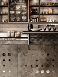Dettaglio arredo bar modello Bridge