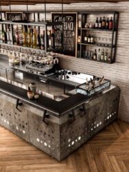 Dettaglio arredo bar modello Bridge