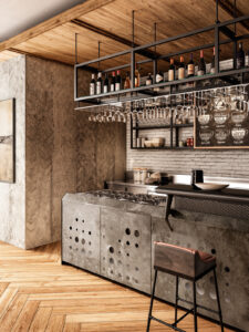 Dettaglio arredo bar modello Bridge