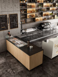 Dettaglio arredo bar modello Oxyde