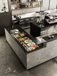 Dettaglio arredo bar modello Slack