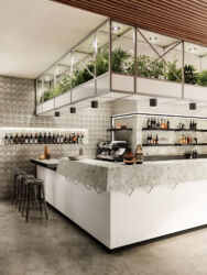 Dettaglio arredo bar modello Harris